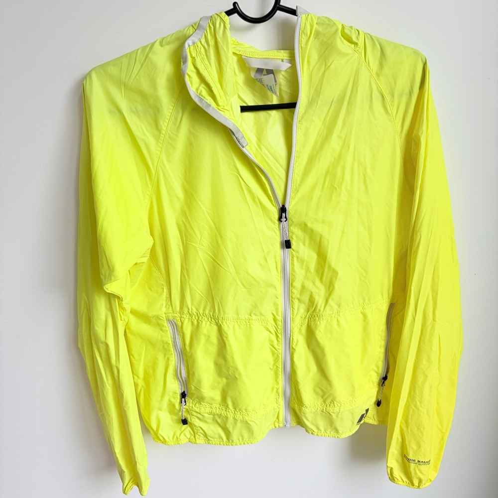 Eddie Bauer First Ascent Jacket Small Neon Yellow Windbreaker Hiking Gorpcore